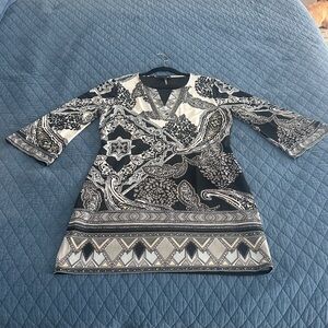 Hale Bob Black Paisley Dress